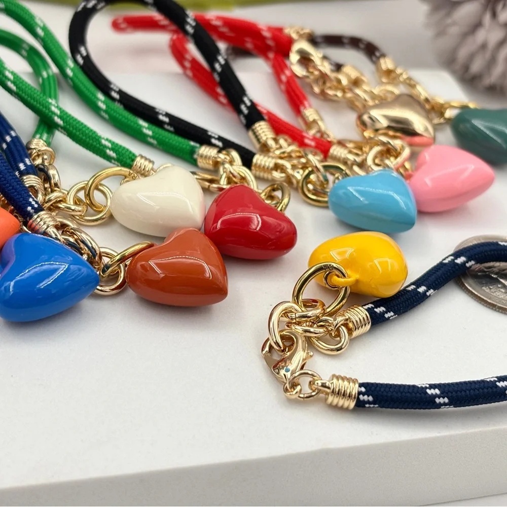 ROXANNE ASSOULIN Happy Cord Charm Necklace Blue Jean & Mini Twinkle & Cabochon - Picture 9 of 9